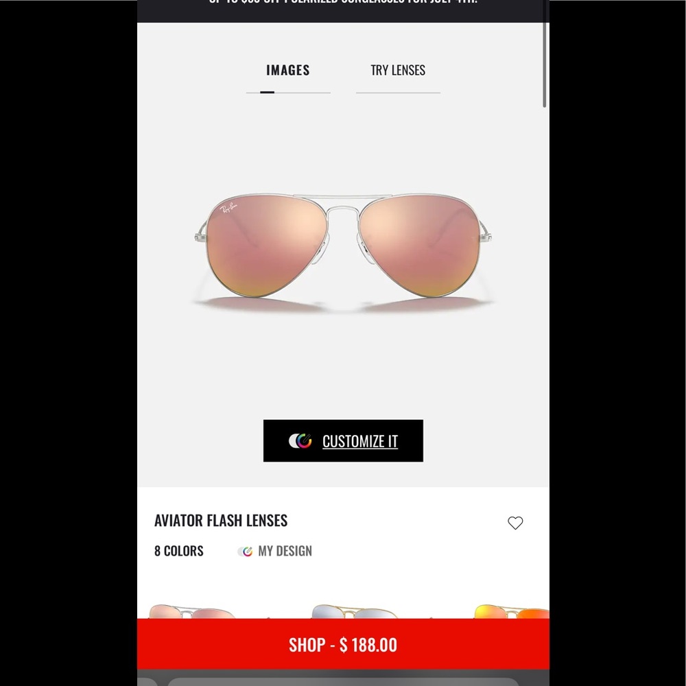 Ray-Ban Aviator Flash Lenses